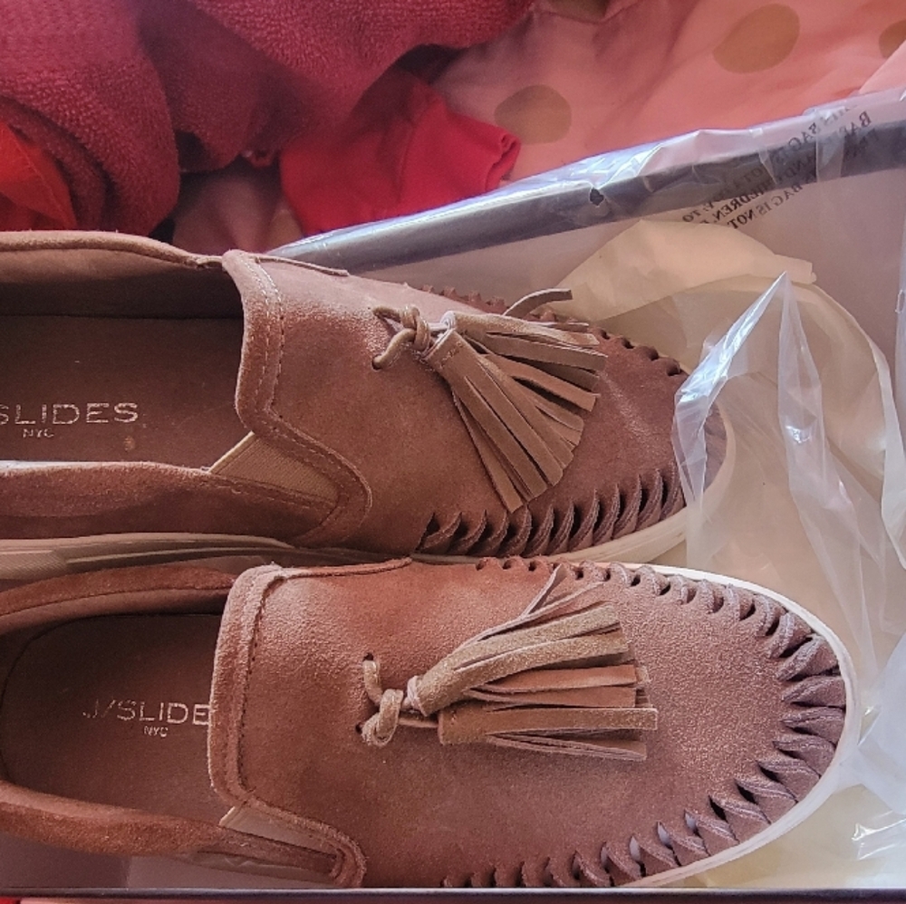 J/Slides Brown Suede Tassel Loafers